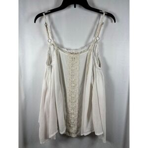 Rewind Women's XL Off Shoulder Embroidered Lace Boho Tunic Top Blouse